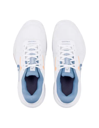 Tênis feminino Head Revolt Court 5.0 branco e azul | Padel Tênis