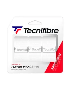 Tecnifibre Players Pro White Overgrips, 3 Units | Overgrips