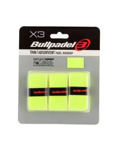 Blister Bullpadel 3 Overgrips GB1705 Senso Perforado Amarillo Azufr...