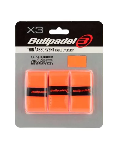 Blister Bullpadel 3 Overgrips GB1705 Senso Perforado Naranja Fluor ...