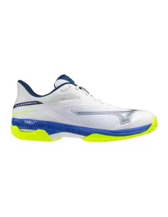 Mizuno Wave Exceed Court Clay White Blue Shoes | Men's padel shoes ...