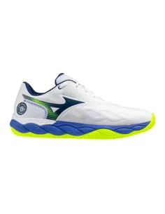 Mizuno Wave Enforce Court Clay White Blue Shoes | Men's padel shoes...