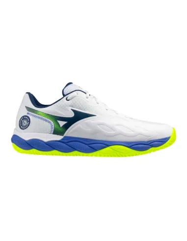 Chaussures Mizuno Wave Enforce Court Clay blanches et bleues | Chau...