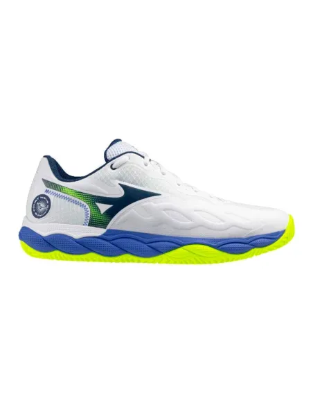 Mizuno Wave Enforce Court Clay White Blue Shoes | Men's padel shoes...