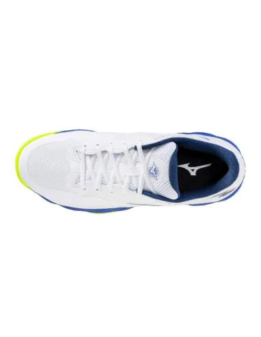 Mizuno Wave Enforce Court Clay White Blue Shoes | Men's padel shoes...