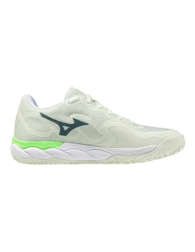 Chaussures de padel Mizuno Wave Enforce Court blanches fluo pour fe...