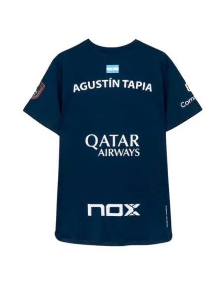 Nox Agustin Tapia Sponsoren-T-Shirt AT10 Dunkelblau 2026 | Padel-Be...