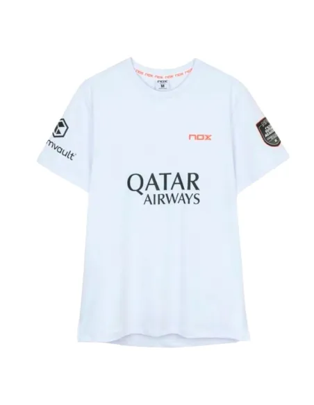 Nox Agustin Tapia Sponsoren-T-Shirt AT10 Weiß 2026 | Padel-Bekleidu...