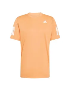 Camisa laranja Adidas Club 3 Stripes | Roupas de padel masculinas