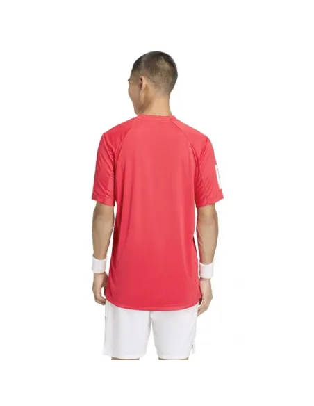 T-shirt Adidas Club 3 Stripes Ruby | vestiti da pagaia