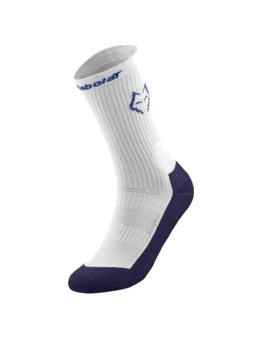 Chaussettes mi-mollet Babolat Juan Lebron blanches et bleues (1 pai...