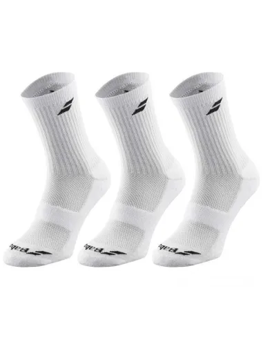 Chaussettes blanches Babolat moyennes, 3 paires | Chaussettes