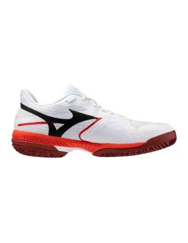 Scarpe Mizuno Wave Exceed da campo in terra battuta, bianche e ross...