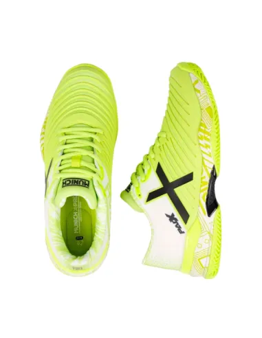 Sapatos de padel Munich Padx 62, amarelo fluorescente e branco. | S...