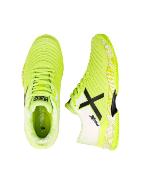 Sapatos de padel Munich Padx 62, amarelo fluorescente e branco. | S...