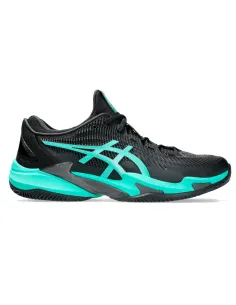 Asics Court FF 3 Clay Schuhe Schwarz Türkis | Asics Padelschuhe