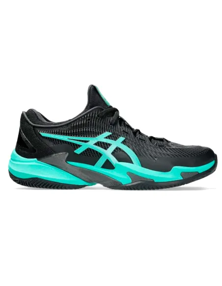 Tênis Asics Court FF 3 Clay, Preto e Turquesa | Tênis de padel Asics