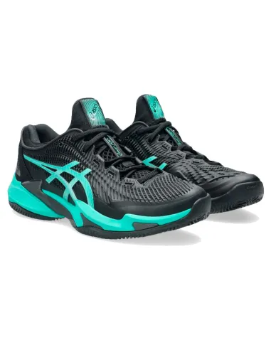Asics Court FF 3 Clay Schuhe Schwarz Türkis | Asics Padelschuhe