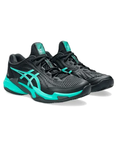 Chaussures Asics Court FF 3 Clay Noir Turquoise | Chaussures de pad...