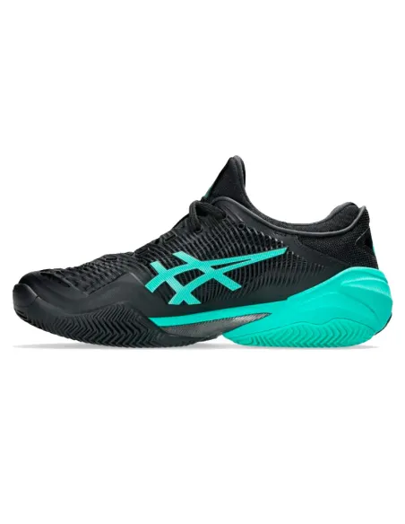 Asics Court FF 3 Clay Schuhe Schwarz Türkis | Asics Padelschuhe