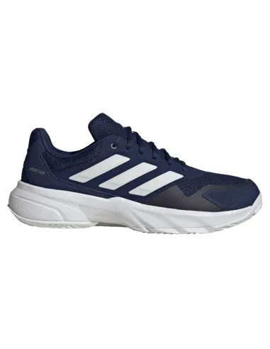 Tênis Adidas CourtJam Control 3 para Saibro Azul Escuro e Branco | ...