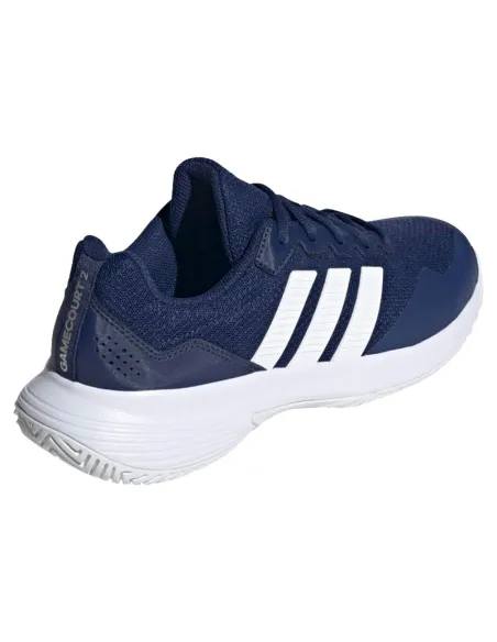Baskets Adidas GameCourt 2 bleu foncé et blanches | Chaussures de p...