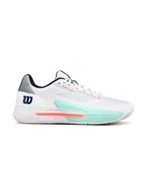 Wilson Rush Tour 5 Clay Padel Shoes White Aqua Coral | Wilson padel...