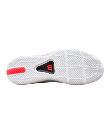 Chaussures de padel Wilson Rush Tour 5 en terre battue, blanc turqu...