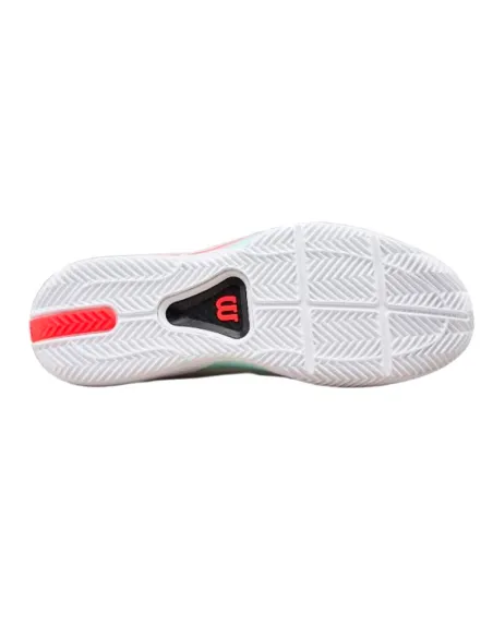 Chaussures de padel Wilson Rush Tour 5 en terre battue, blanc turqu...
