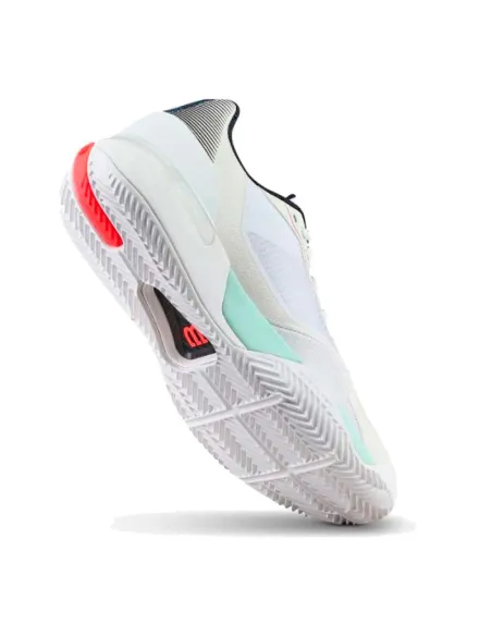 Sapatos de Padel Wilson Rush Tour 5 para Saibro Branco, Azul-Turque...
