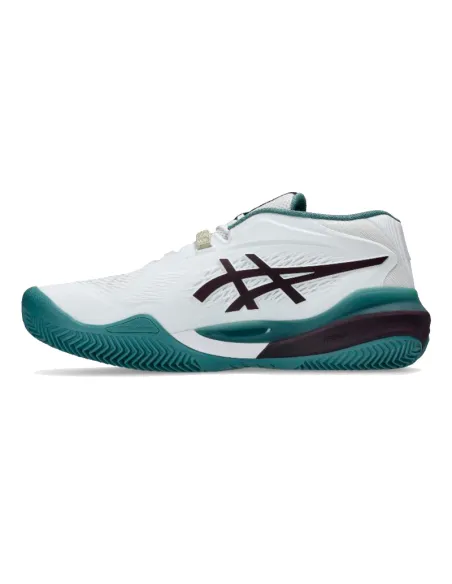 Asics Gel Resolution X Clay White/Dark Maroon Shoes | Asics padel s...