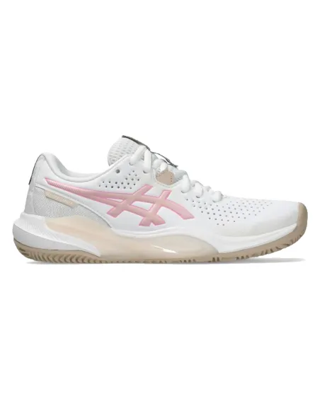 Chaussures de padel Asics Gel Challenger 15 blanches et roses bonbo...