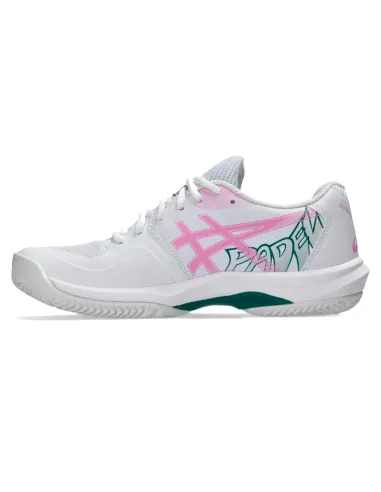 Chaussures de padel Asics Game FF blanches et roses bonbon pour fem...