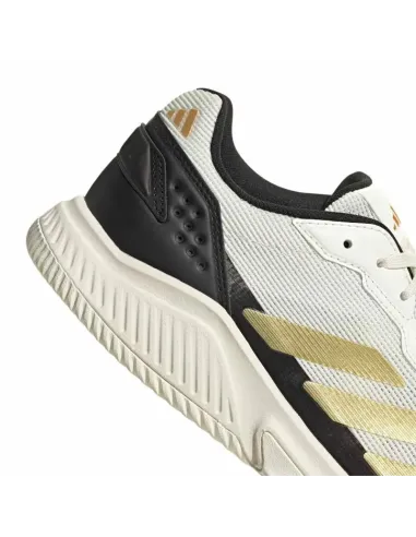 Scarpe da padel Adidas Courtquick bianche, oro e nere | scarpe da p...